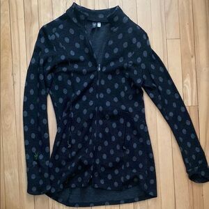 Ibex zip front tunic top polka dot